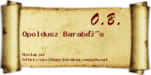 Opoldusz Barabás névjegykártya